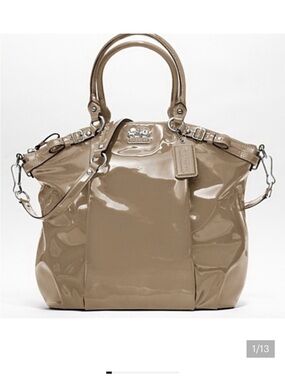 Coach vtg madison patent leather Lindsey satchel in color cashmere champagne